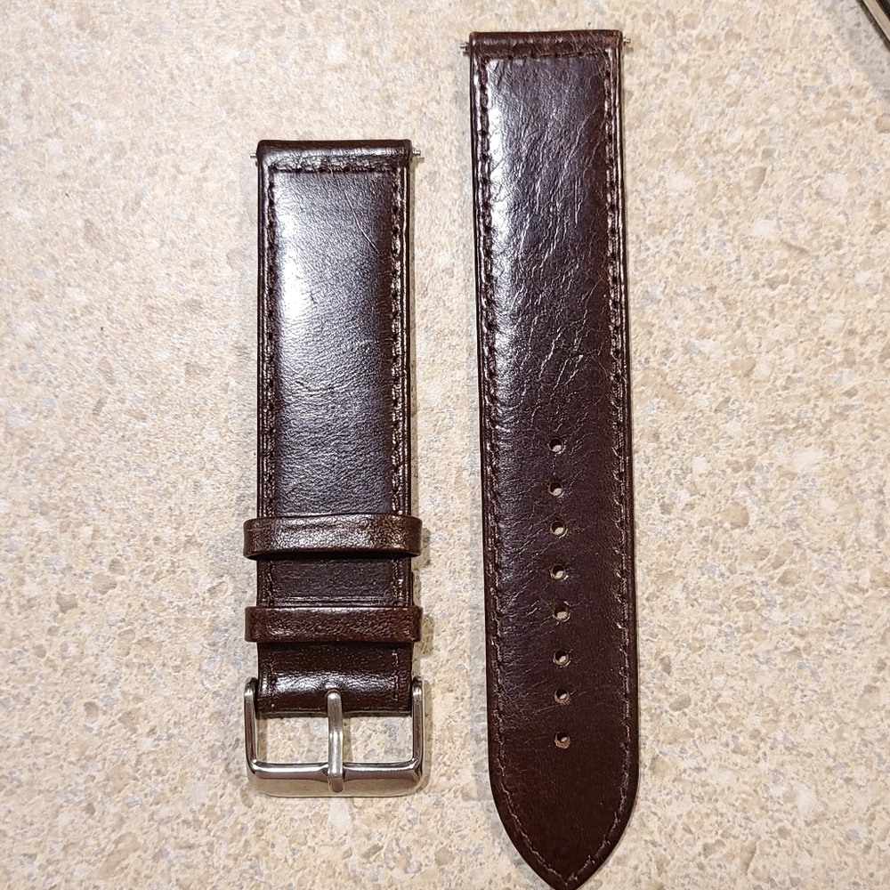 22mm Brown Leather Watch Strap